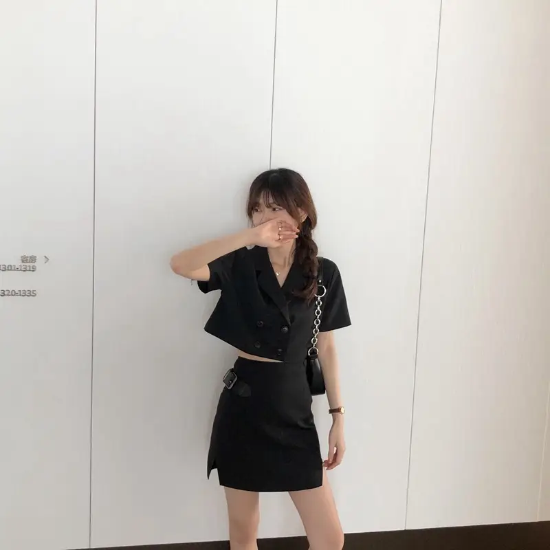 Black PU Chain Bag for Women Streetwear Fashion