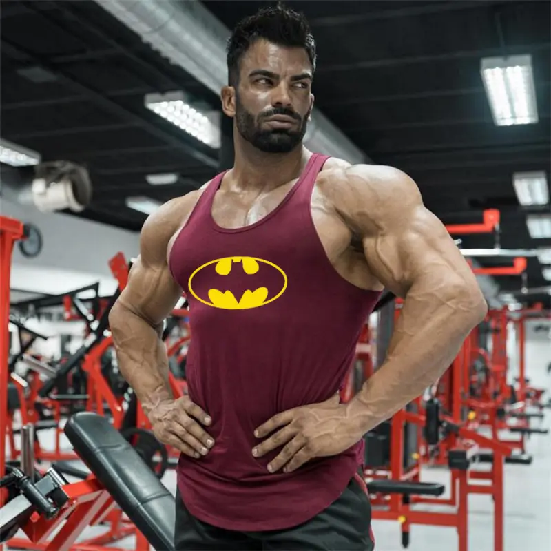 Men's Black Batman Printed Sleeveless Vest - Image 7