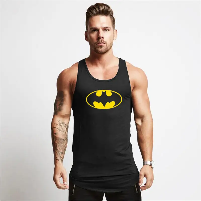 Men's Black Batman Printed Sleeveless Vest - Image 3