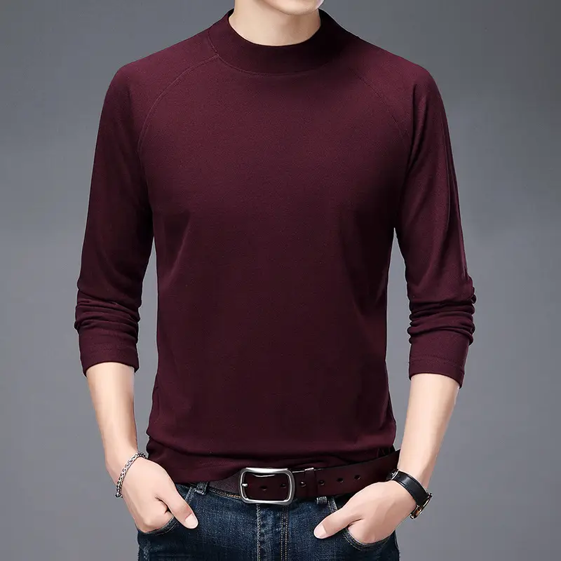 Men's Double-Sided Velvet Sweater Brown Oblique Shoulder