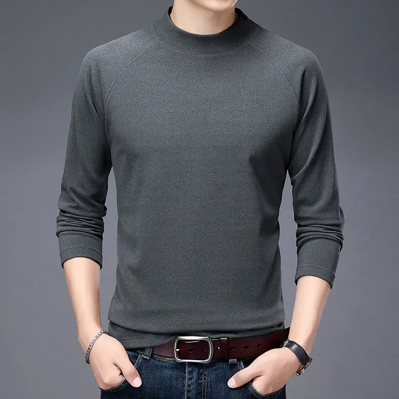 Men's Double-Sided Velvet Sweater Brown Oblique Shoulder