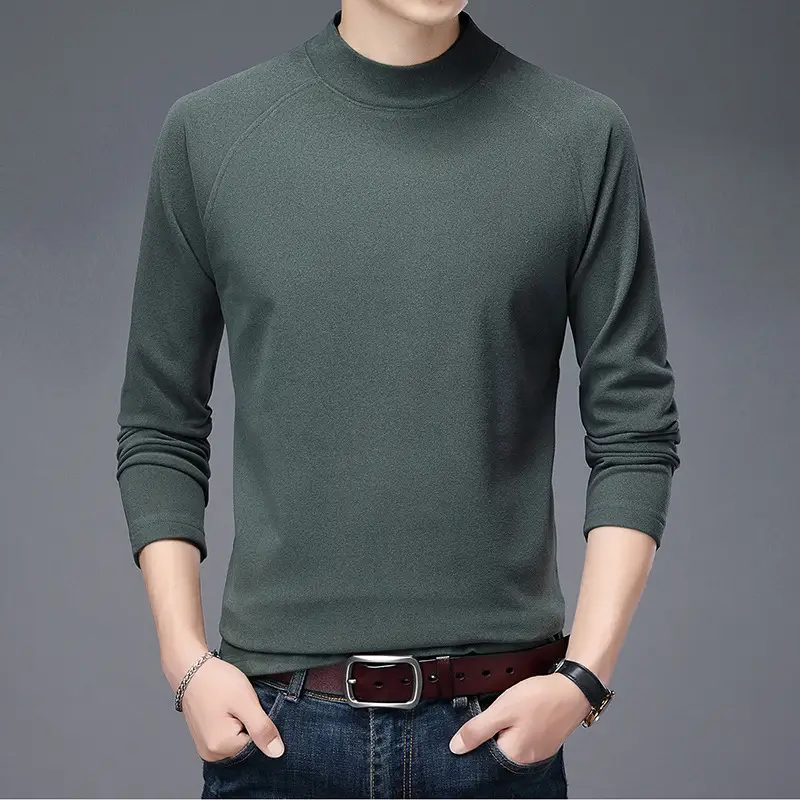 Men's Double-Sided Velvet Sweater Brown Oblique Shoulder