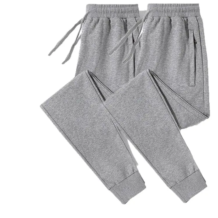 Men's Black Fleece Zipper Pants Mid Waist Casual - Image 10