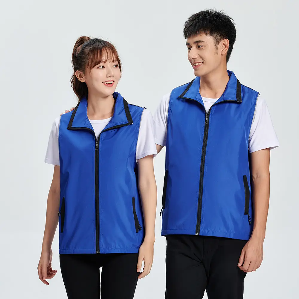 Neoprene Sleeveless Vest for Men Women Blue Black Accents - Image 11