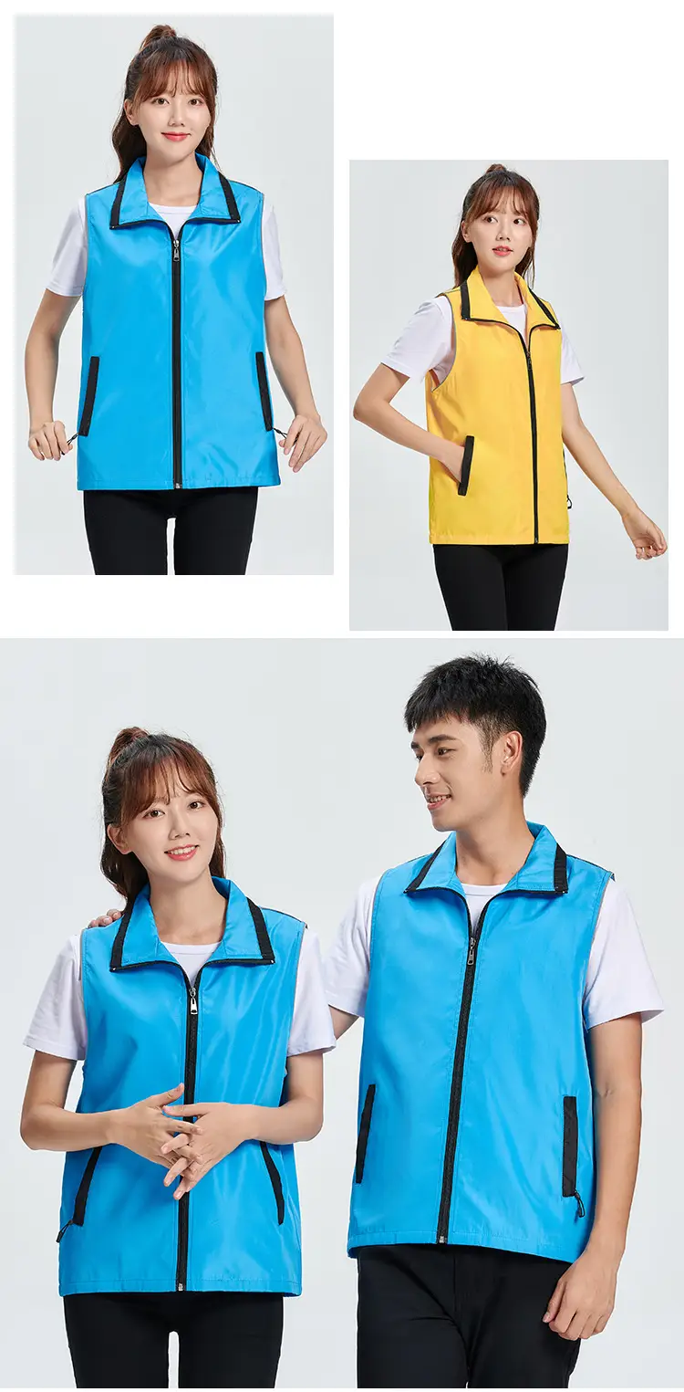 Neoprene Sleeveless Vest for Men Women Blue Black Accents — feature 9