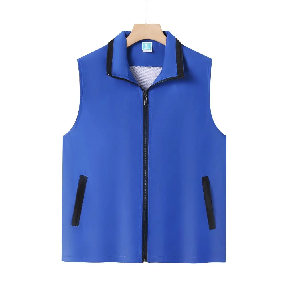 Neoprene Sleeveless Vest for Men Women Blue Black Accents - Image 2