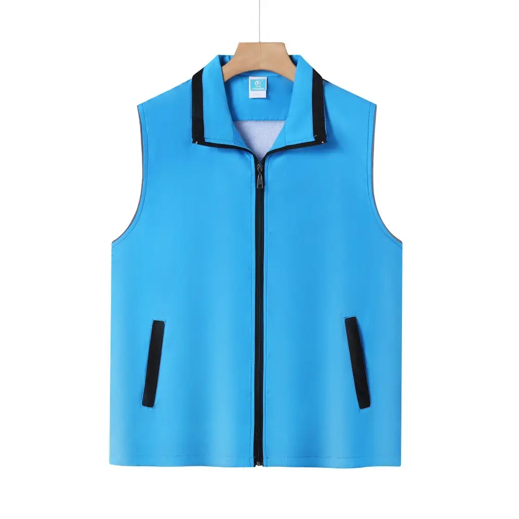 Neoprene Sleeveless Vest for Men Women Blue Black Accents - Image 7