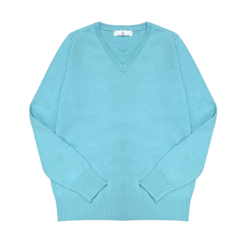 Men V Neck Knitted Sweater Navy Blue - Image 10