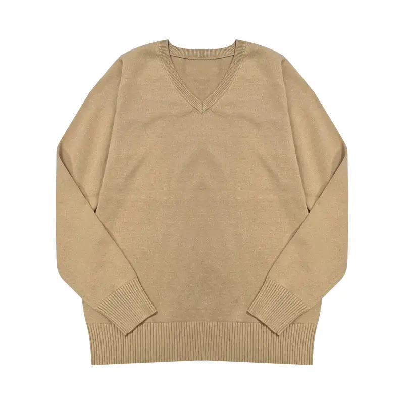 Men V Neck Knitted Sweater Navy Blue - Image 2