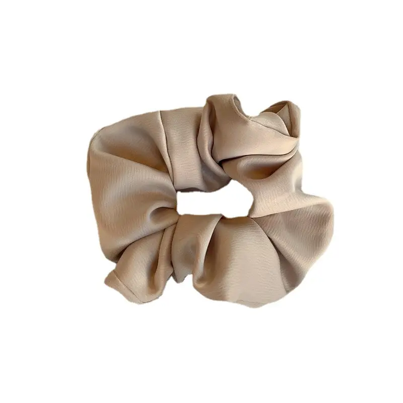Black Wrinkle Satin Hair Tie for Women - Image 15