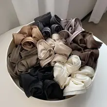 Black Wrinkle Satin Hair Tie for Women — feature 9