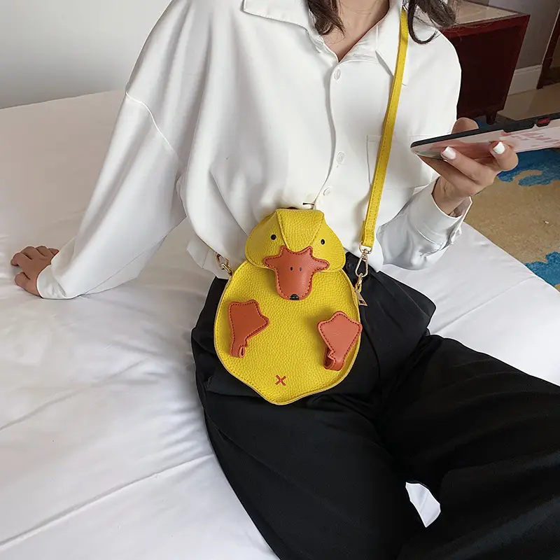 Cute Cartoon Duck Shoulder Crossbody Bag Yellow - Image 3