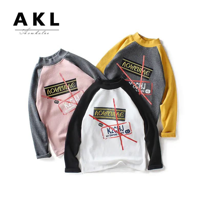 Autumn Winter Boys Long Sleeve T-Shirt Pink Grey Large - Image 7