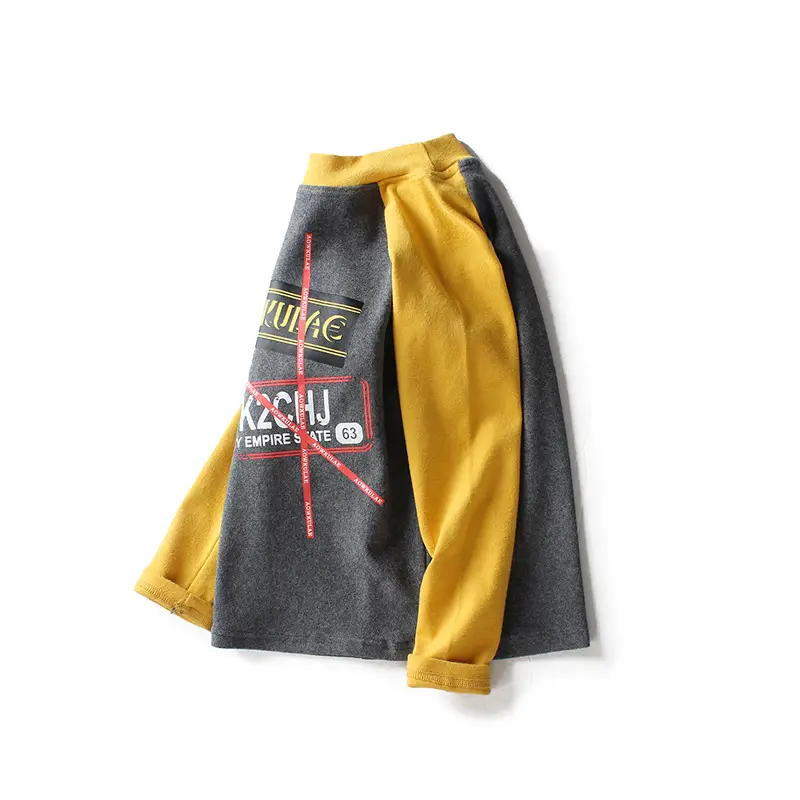 Autumn Winter Boys Long Sleeve T-Shirt Pink Grey Large - Image 5