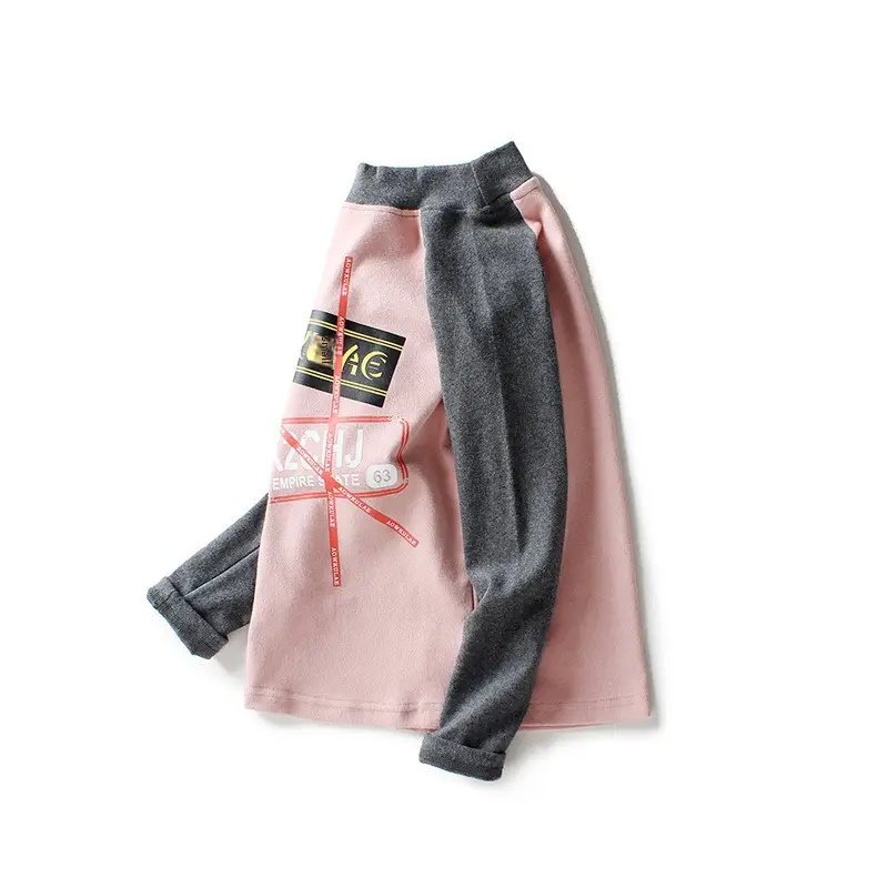 Autumn Winter Boys Long Sleeve T-Shirt Pink Grey Large - Image 4
