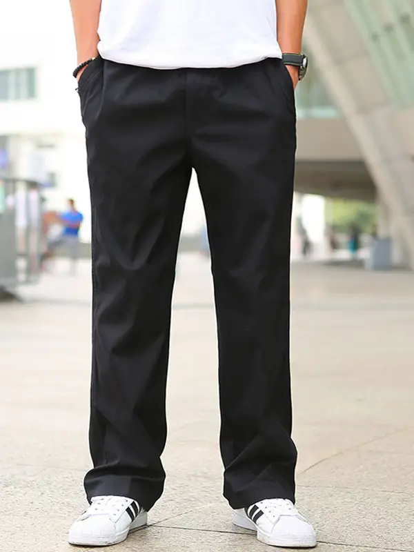 Men's Grey Loose Fit Casual Pants Winter Overalls - Image 9