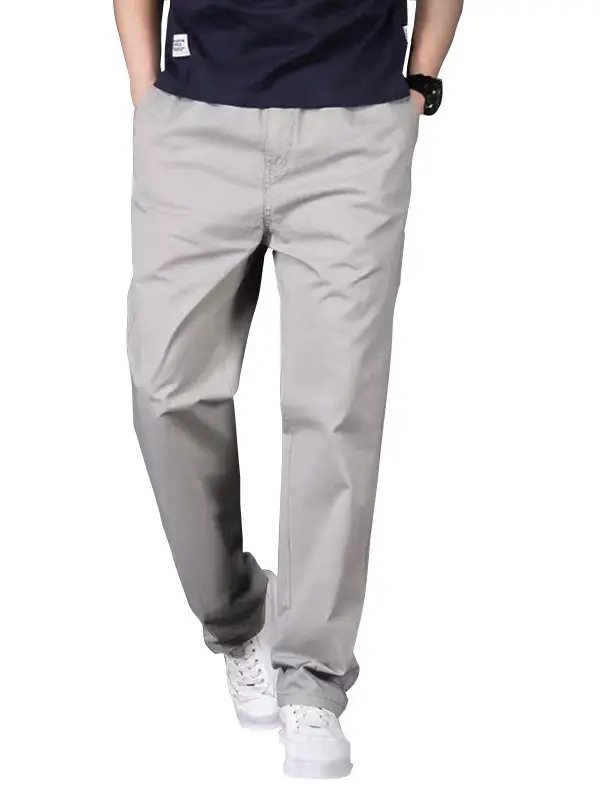 Men's Grey Loose Fit Casual Pants Winter Overalls - Image 10