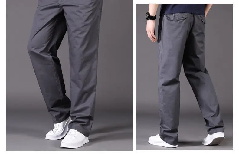 Men's Grey Loose Fit Casual Pants Winter Overalls — feature 40