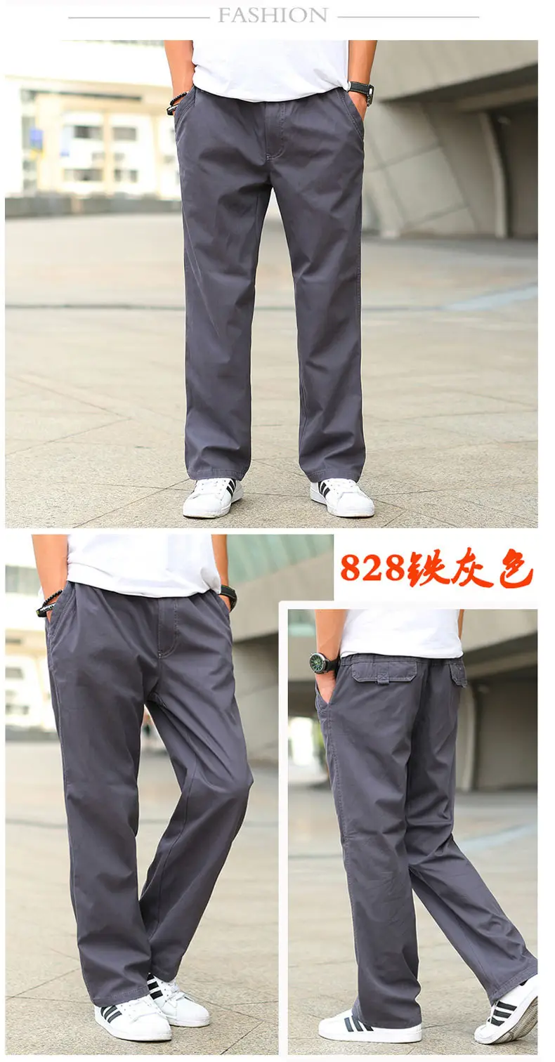 Men's Grey Loose Fit Casual Pants Winter Overalls — feature 42