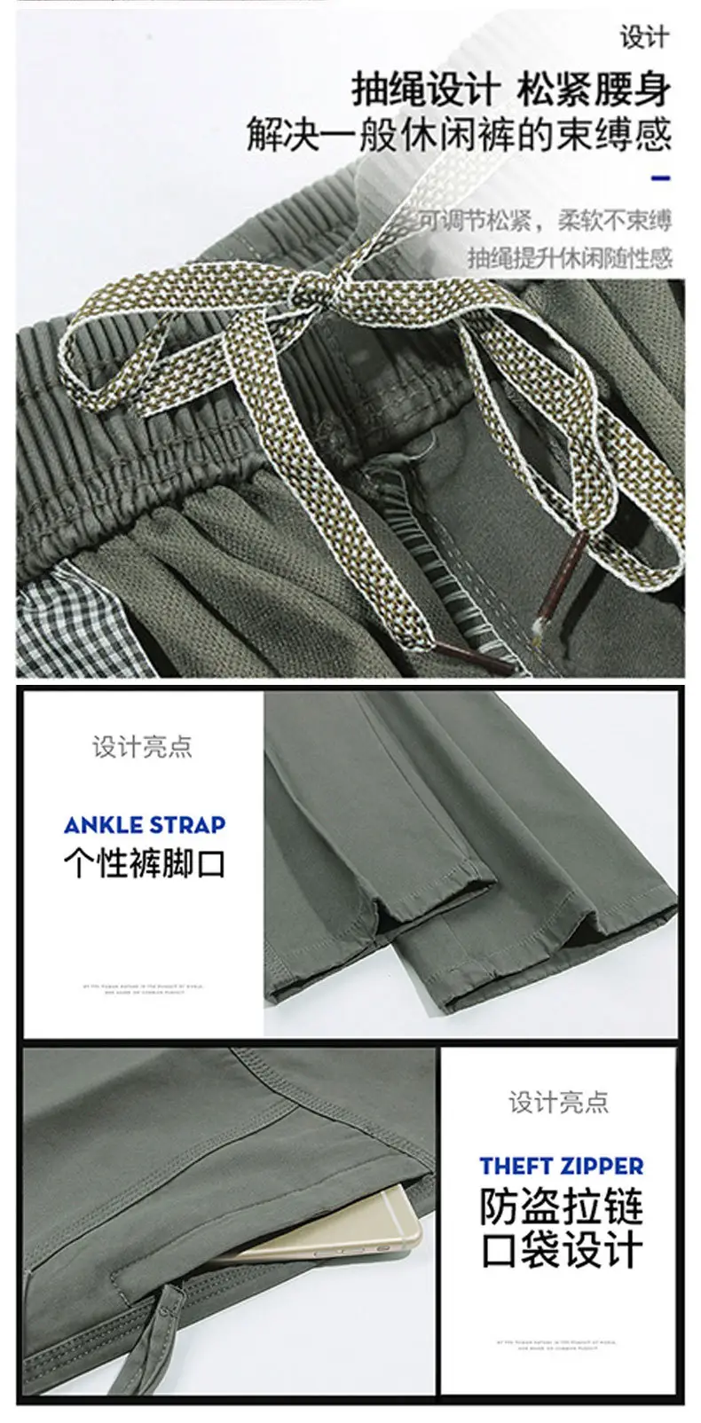 Men's Grey Loose Fit Casual Pants Winter Overalls — feature 45