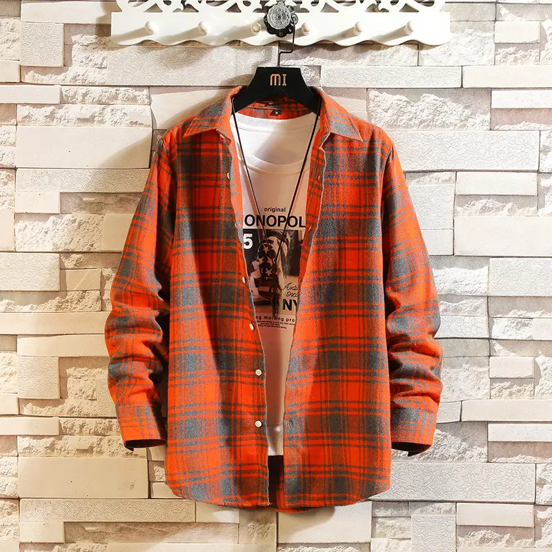 Men's Plaid Long Sleeve Shirt Winter Casual Jacket - Image 5