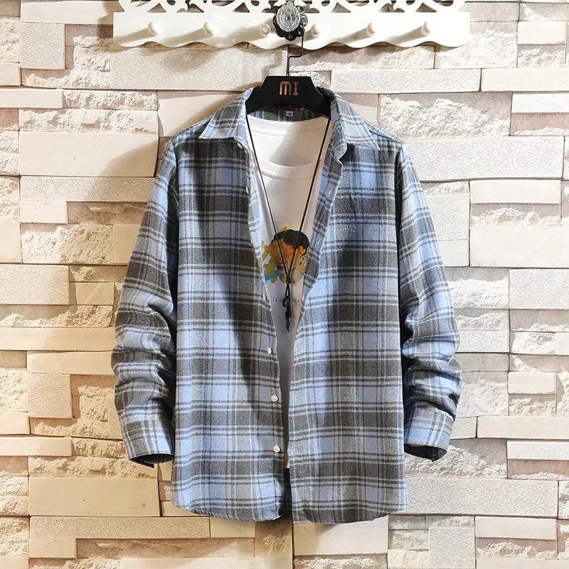 Men's Plaid Long Sleeve Shirt Winter Casual Jacket - Image 6