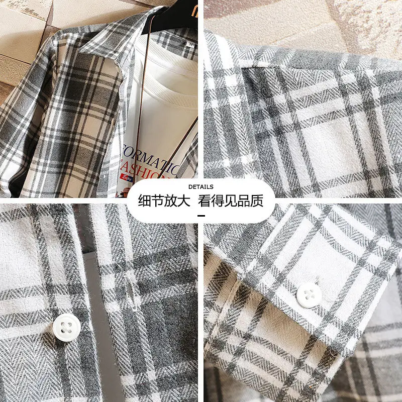 Men's Plaid Long Sleeve Shirt Winter Casual Jacket - Image 7