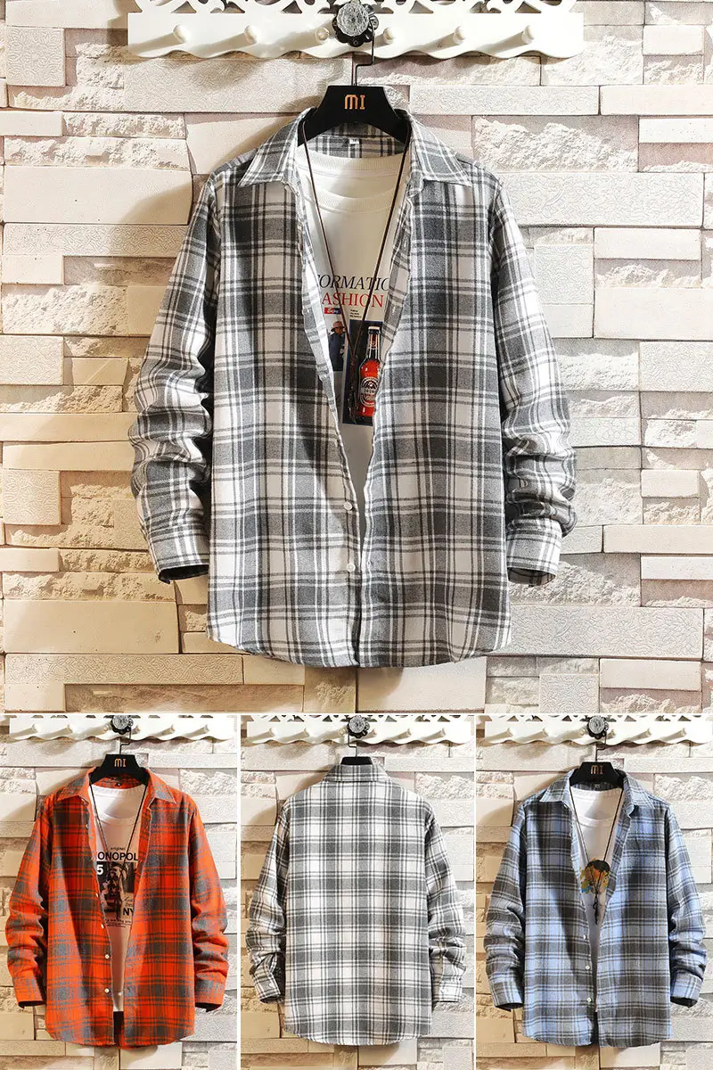 Men's Plaid Long Sleeve Shirt Winter Casual Jacket - Image 9