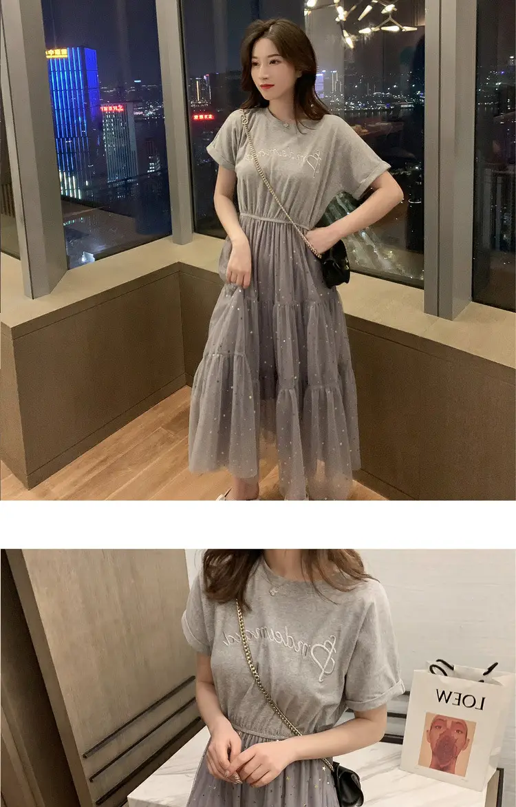 Maternity Dress White Sequined A-Line Skirt — feature 10