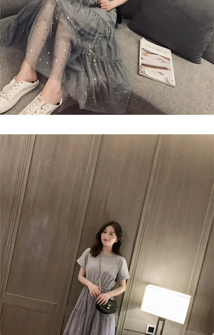 Maternity Dress White Sequined A-Line Skirt — feature 18