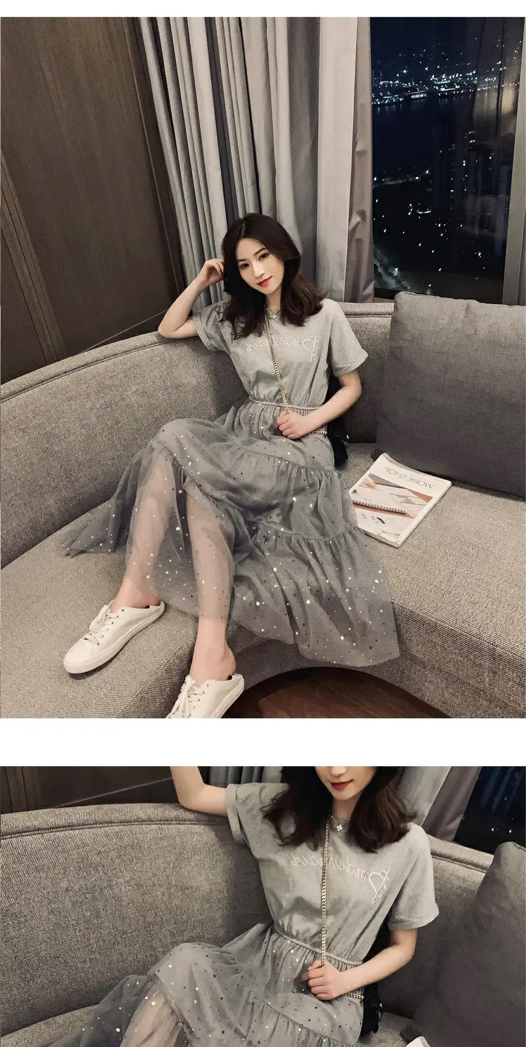 Maternity Dress White Sequined A-Line Skirt — feature 20