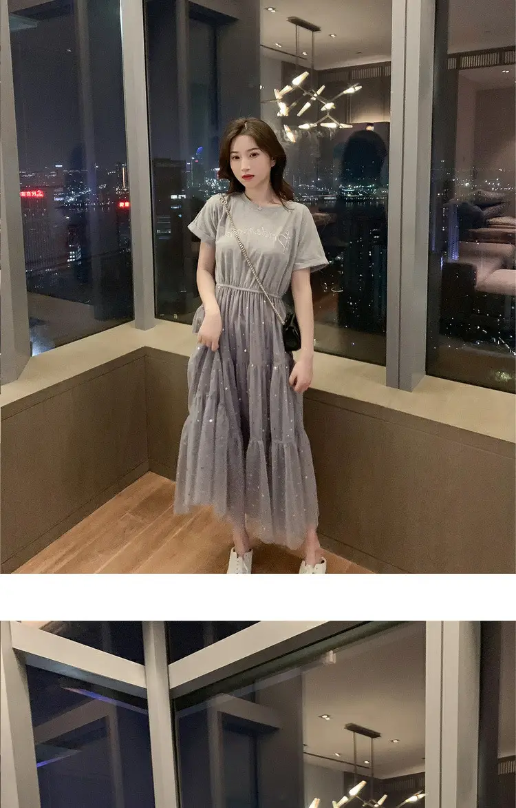 Maternity Dress White Sequined A-Line Skirt — feature 9
