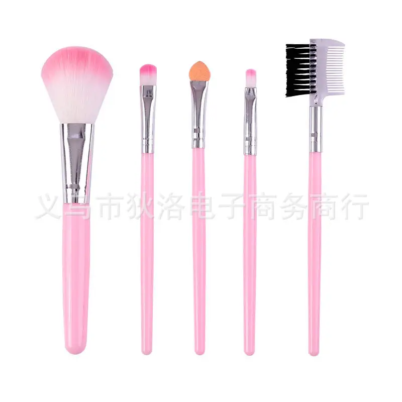 5-Piece Pink Makeup Brush Set for Beginners - Image 9