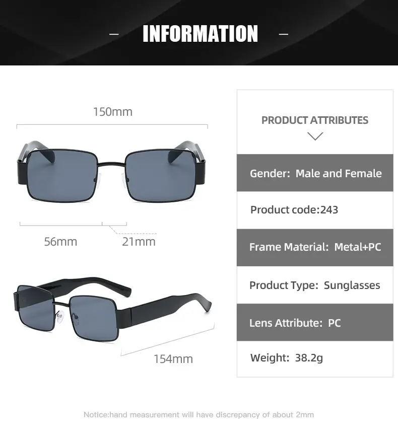 New Style Metal Sunglasses for Men Women Korean Style — feature 12