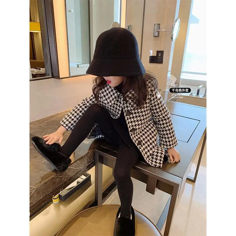 Girls Woolen Outfit Korean Style 2025 Spring Fall - Image 5
