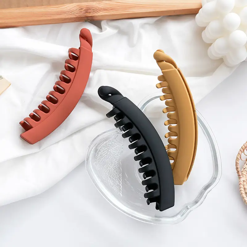 Frosted Toothed Hair Grabber Clip for Dark Ponytail
