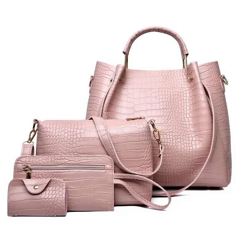 2023 White Croc Leather Four-Piece Women's Bag Set - Image 10