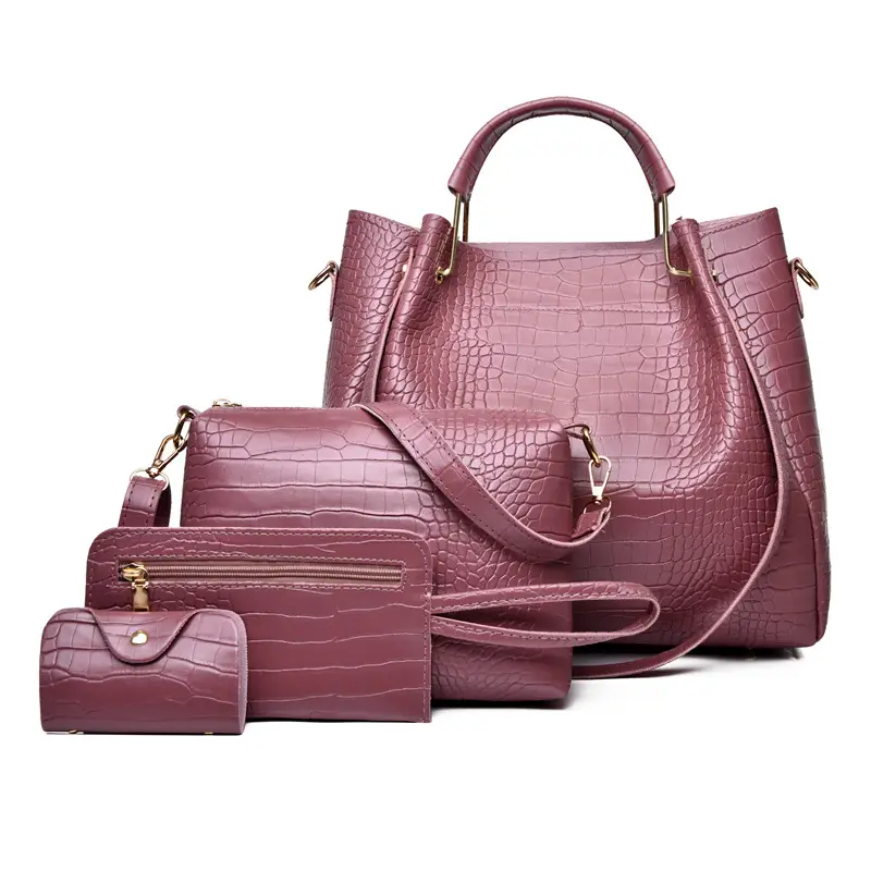 2023 White Croc Leather Four-Piece Women's Bag Set - Image 11