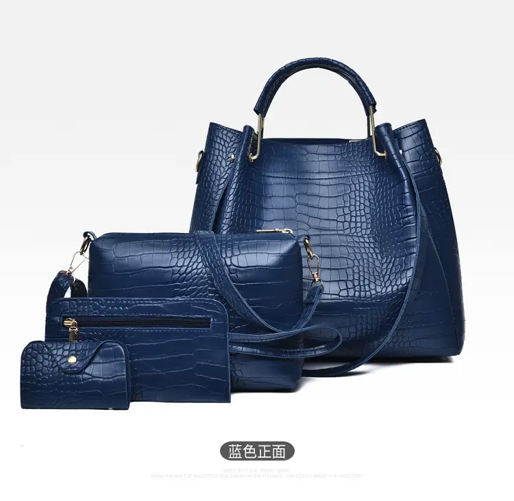 2023 White Croc Leather Four-Piece Women's Bag Set - Image 3