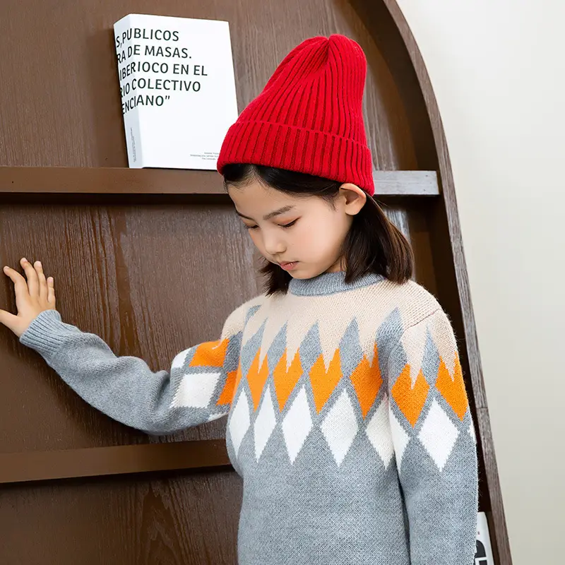 Red Knitted Beanie Hat for Boys Girls Winter Warm - Image 7