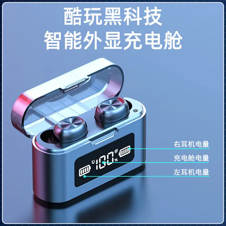 Bluetooth Headset with USB Charging Compartment & Digital Display - Image 8