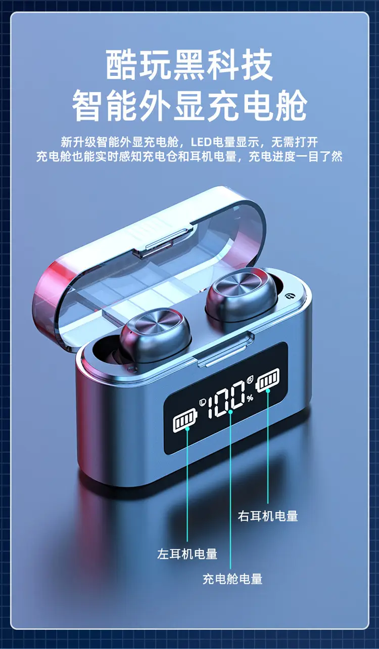 Bluetooth Headset with USB Charging Compartment & Digital Display — feature 5