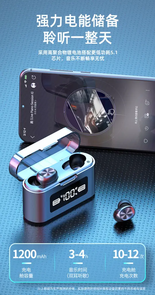 Bluetooth Headset with USB Charging Compartment & Digital Display — feature 9