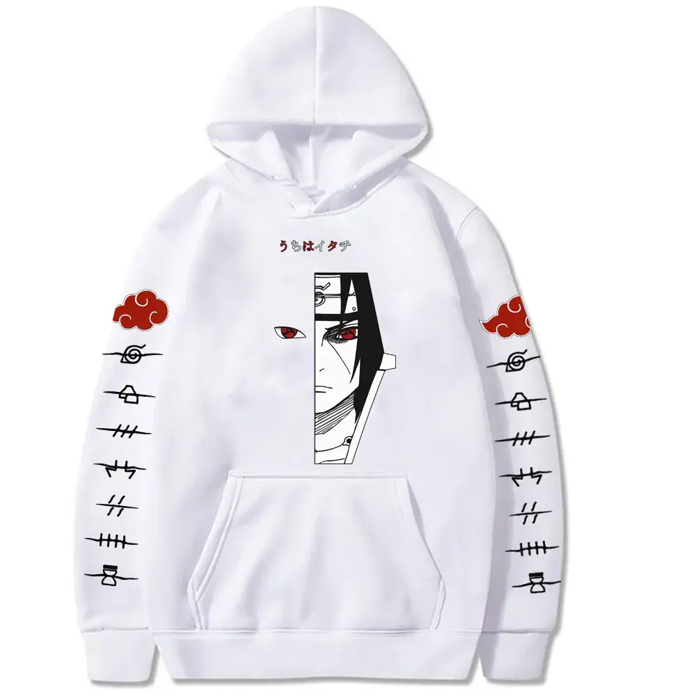Naruto Sasuke Printed Velvet Hoodie Yellow Men Women