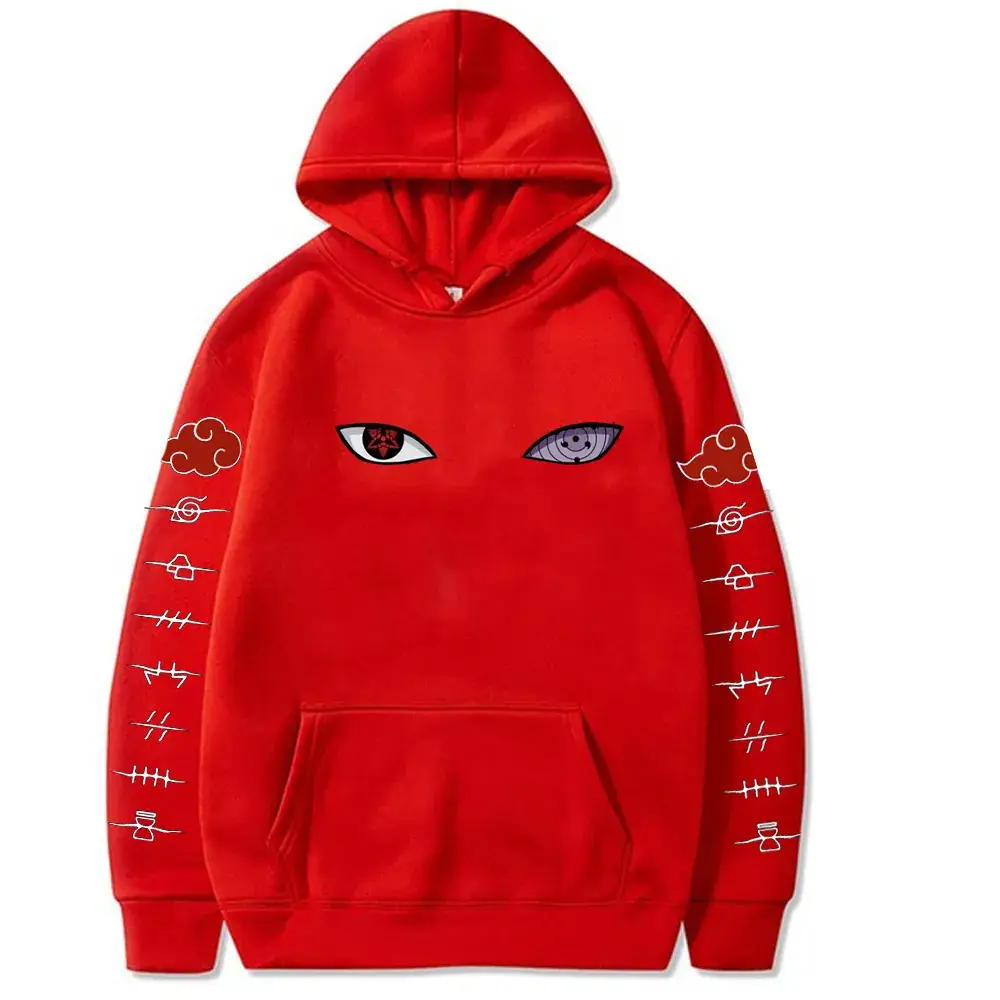 Naruto Sasuke Printed Velvet Hoodie Yellow Men Women