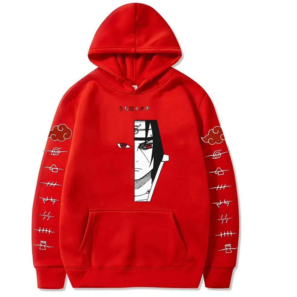 Naruto Sasuke Printed Velvet Hoodie Yellow Men Women