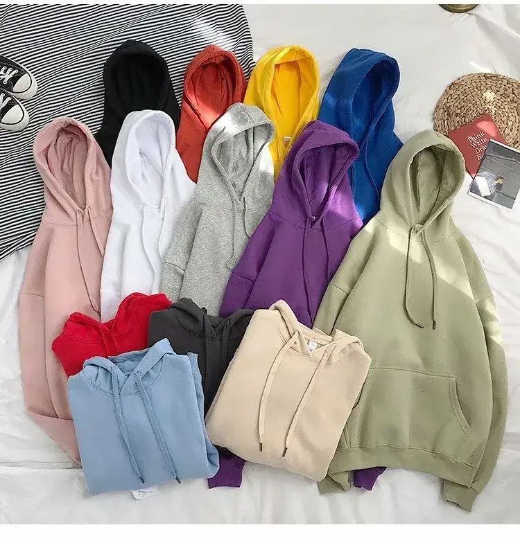 2020 Korean Hooded Plus Velvet Sweater Loose Casual - Image 16