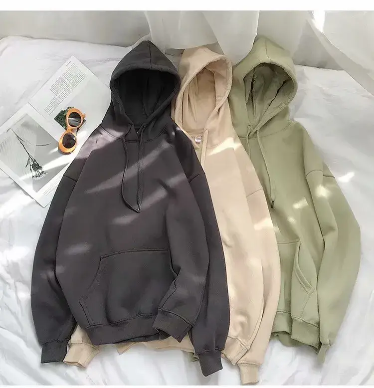 2020 Korean Hooded Plus Velvet Sweater Loose Casual - Image 17