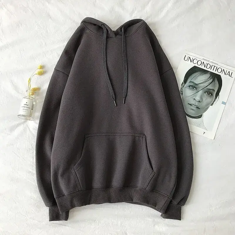 2020 Korean Hooded Plus Velvet Sweater Loose Casual - Image 11