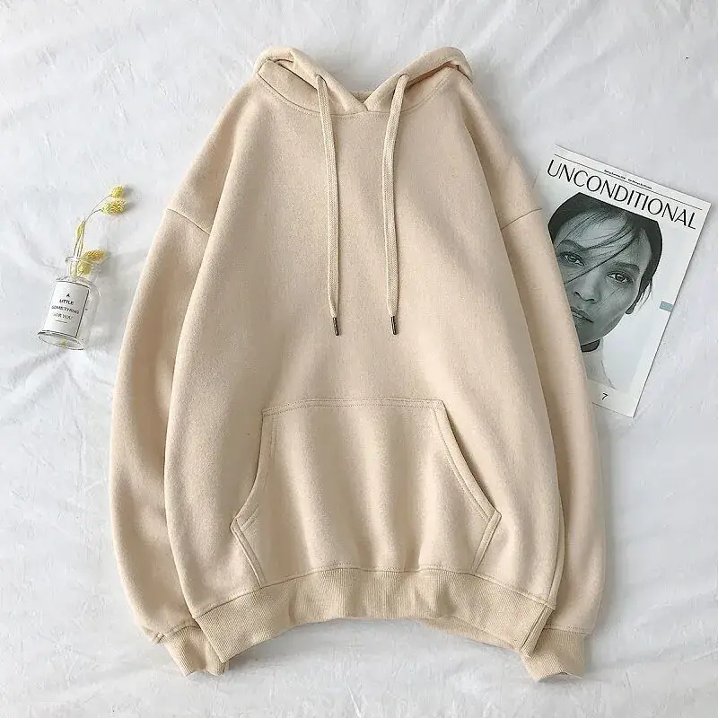 2020 Korean Hooded Plus Velvet Sweater Loose Casual - Image 2